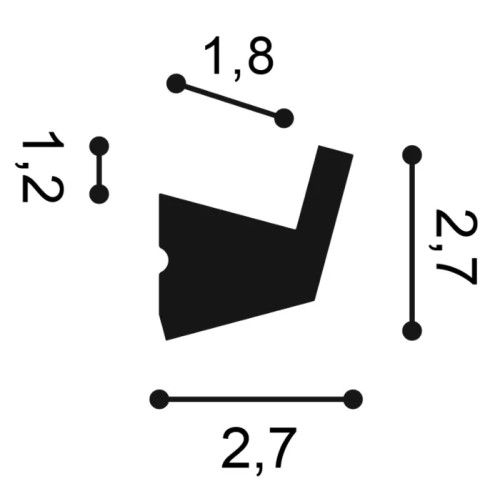 CX189F ORAC Cornice flexible Durofoam L200 x H2,7 x L2,7 cm ORAC DECOR 3 - Cimaise Tableau