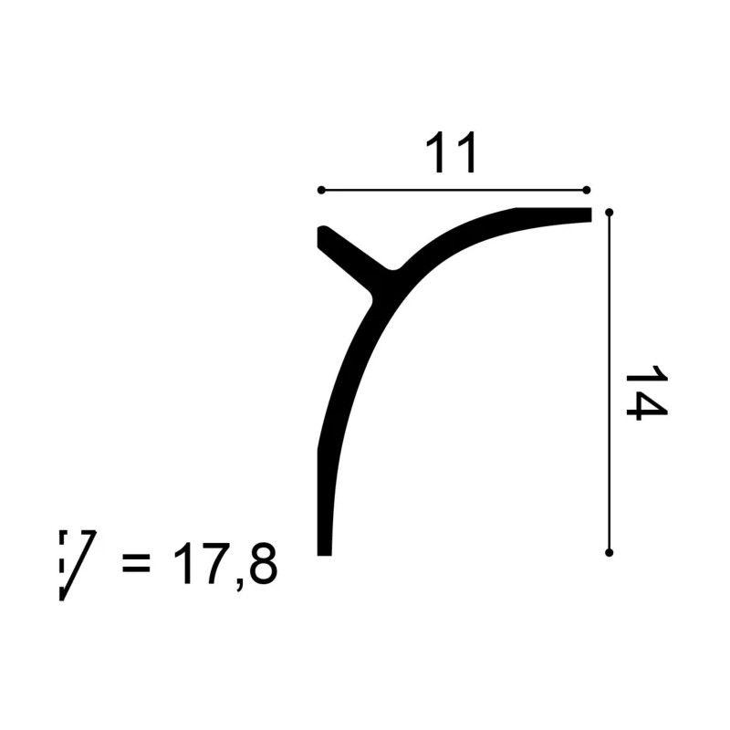 C991 ORAC Cornice Purotouch L200 x H11 x L14 cm ORAC DECOR 3 - Cimasa Quadro 