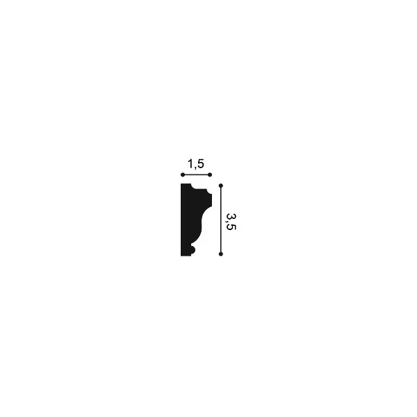 PX117 ORAC Cimaise Duropolymer L200 x H3,5 x L1.5 cm ORAC DECOR 3 - Cimaise Tableau 