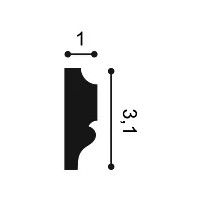 PX116 ORAC Cornice Duropolymer L200 x H3,1 x P1 cm ORAC DECOR 3 - Cimaise Tableau 