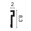 PX198F ORAC Cornice flessibile Flex L200 x H8,3 x L2 cm ORAC DECOR 3 - Cimaise Tableau 