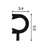PX169 ORAC Cimaise Duropolymer L200 x H5,5 x L3,4 cm ORAC DECOR 3 - Cimaise Tableau 