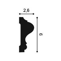 P8020 ORAC Cornice Durofoam L200 x H6 x L2,6 cm ORAC DECOR 3 - Cimaise Tableau 