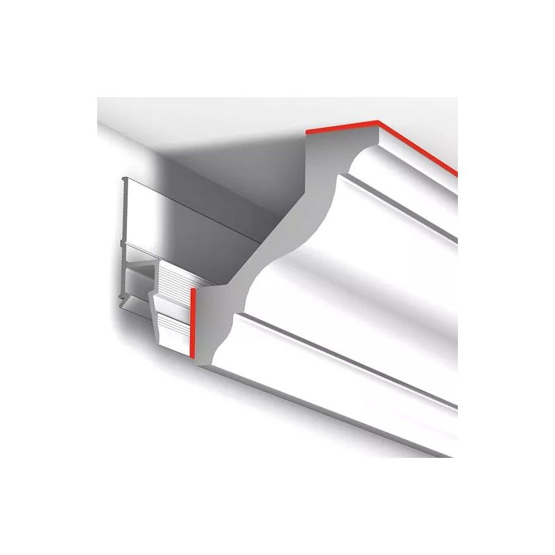 Deco rail 200 cm primary white - rail fixing for artiteq painting ARTI TEQ 5 - Cimaise Tableau 