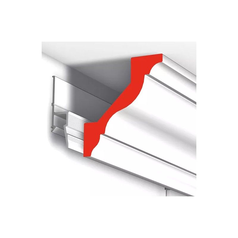 Cimosa Deco rail 200 cm Bianco primario - staffa per cornice per quadro Artiteq ARTI TEQ 6 - Cimaise Tableau 