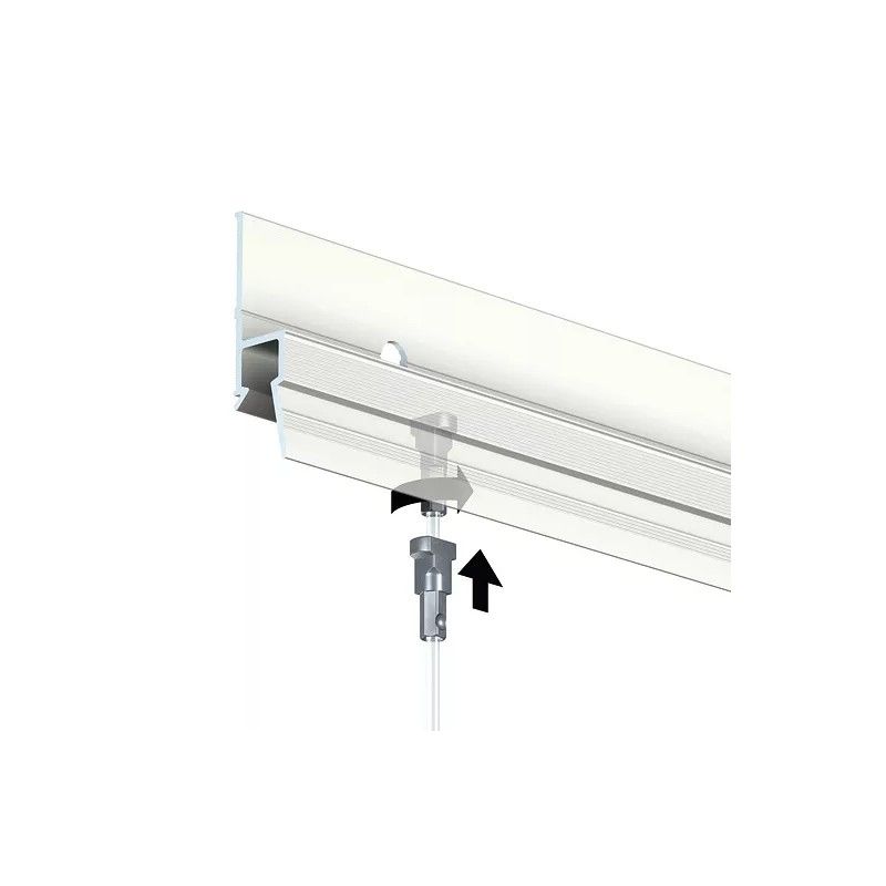 Cimosa Deco rail 200 cm Bianco primario - staffa per cornice per quadro Artiteq ARTI TEQ 8 - Cimaise Tableau 