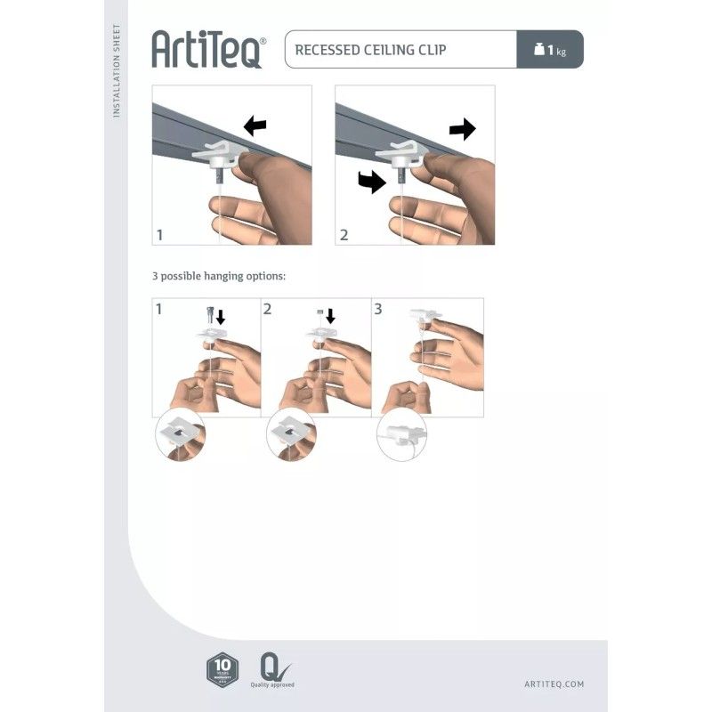 ATTACCO SOFFITTO FALSO BIANCO IN PLASTICA ARTITEQ ARTI TEQ 5 - Cimaise Tableau 