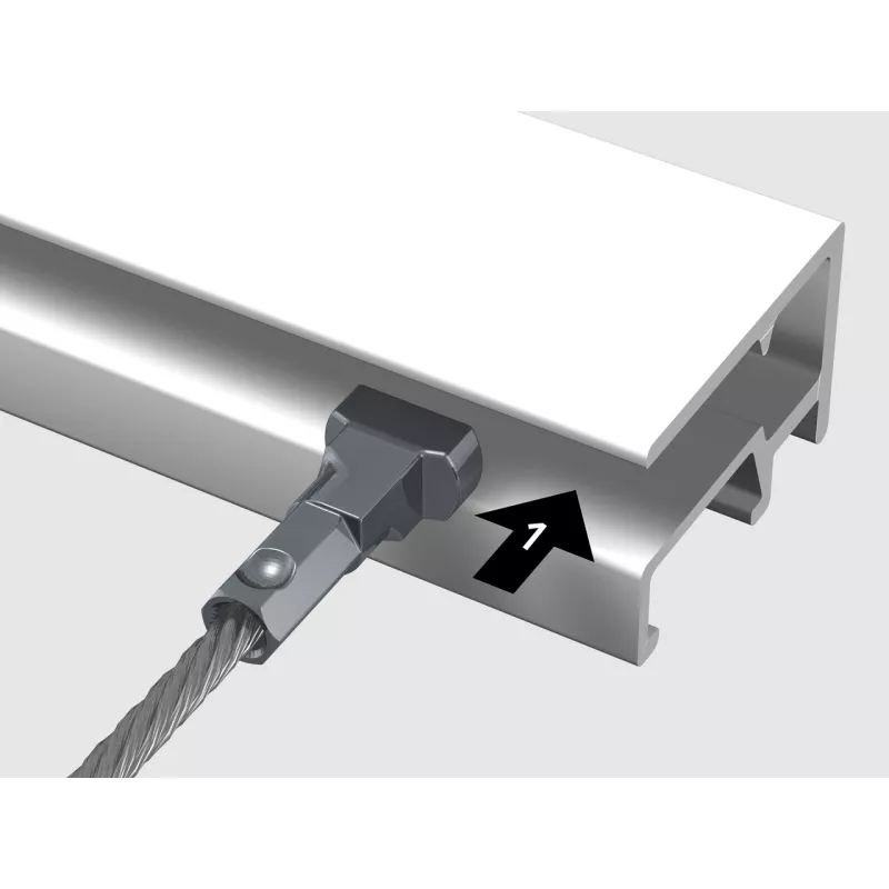 Perlon Twister-Drähte - 2 mm (EINFÜHRUNG VON UNTEN) - Bilderaufhängungsschienen artiteq ARTI TEQ 20 - Cimaise Tableau 