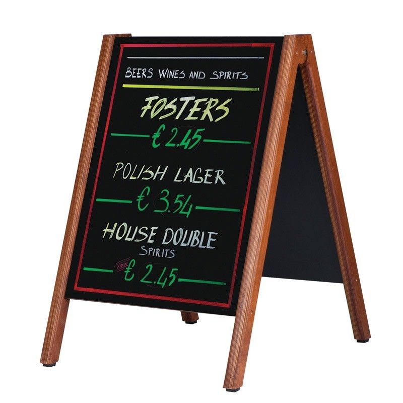Chevalet Planche de craie en bois, pliable, double face M&T DISPLAYS 2 - Cimaise Tableau