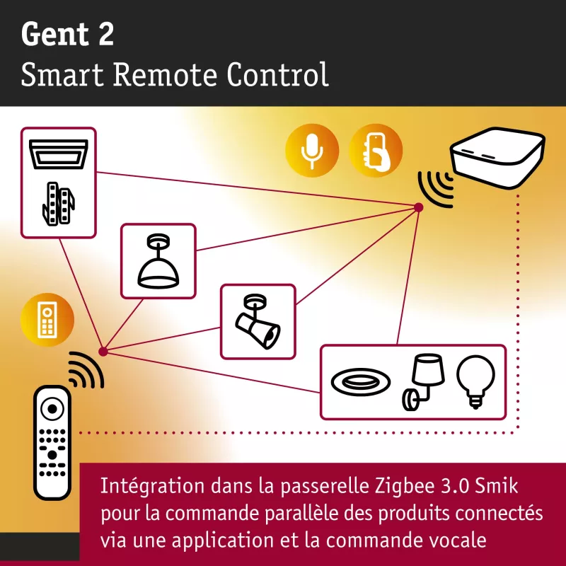 Télécommande Smart Home Zigbee 3.0 PAULMANN 8 - Cimaise Tableau 