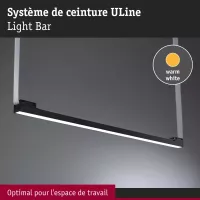ULine - Barra de luz LED tipo foco 1025lm 18,5W 650x29mm 3000K Negra - Paulmann - système d'accrochage et décoration - détail 5