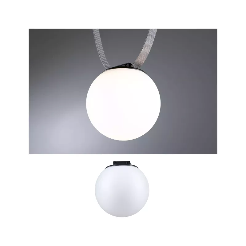 ULine - LED Pendant Lamp Ball 795lm 8W 150mm 3000K Black - Paulmann
