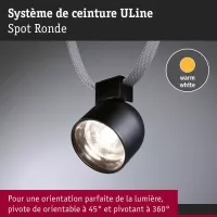 ULine – Runder LED -Strahler 405 lm 7 W 85 mm 3000 K Schwarz – Paulmann - système d'accrochage et décoration - détail 7