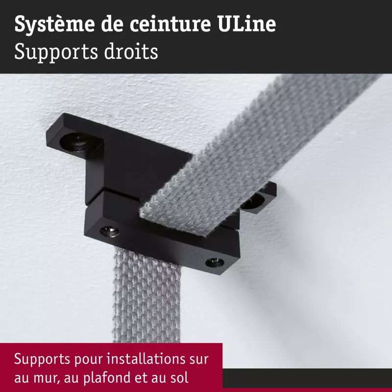 ULine - Accessoires Support de sangle droit Kit de 2 Noir - Paulmann PAULMANN 5 - Cimaise Tableau 