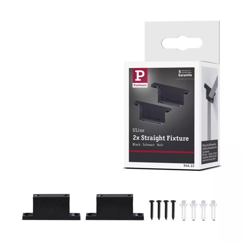 ULine - Accessoires Support de sangle droit Kit de 2 Noir - Paulmann PAULMANN 11 - Cimaise Tableau 