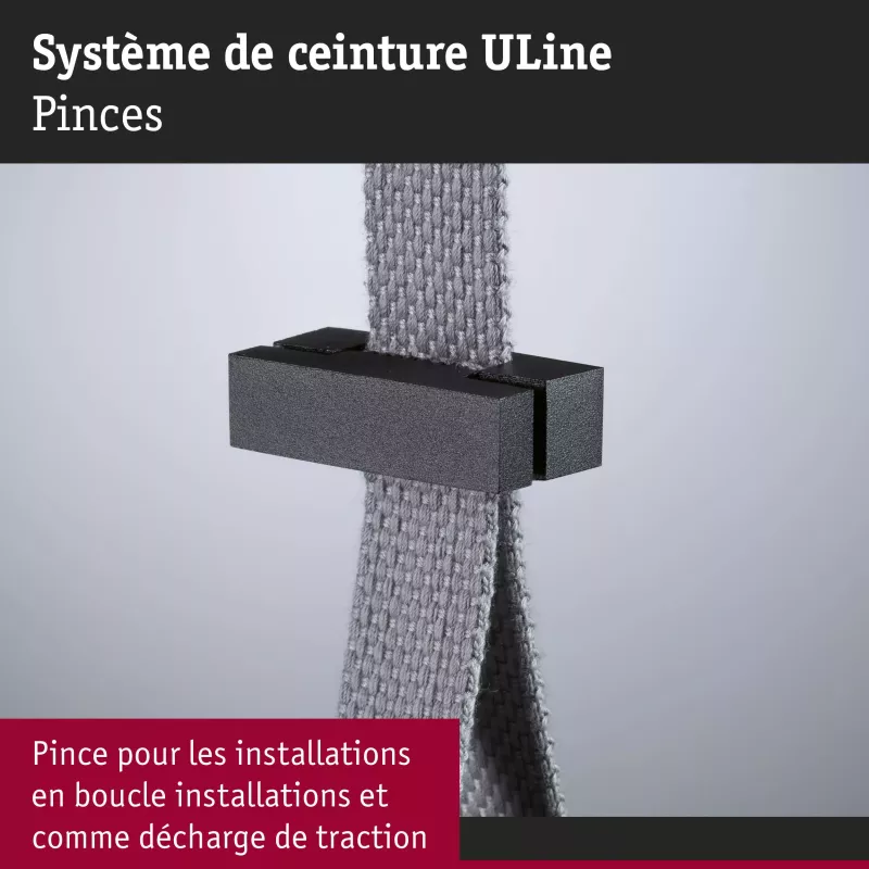 ULine – Zubehörset für Gurtclips, 2-teilig, Schwarz – Paulmann