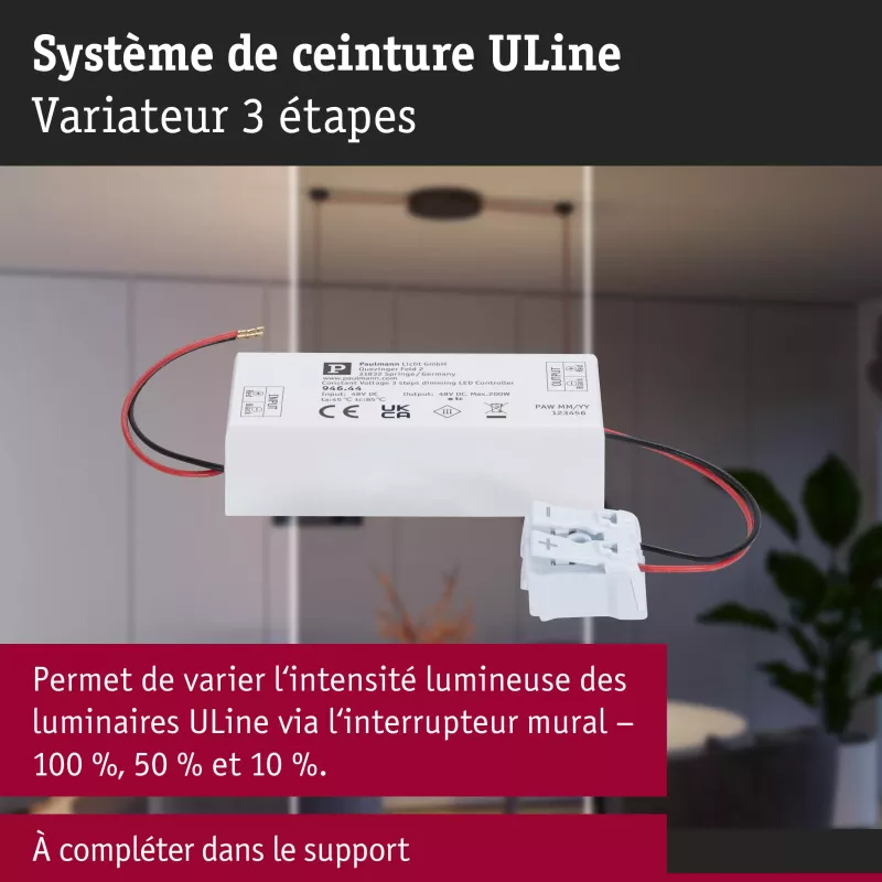 ULine - Accessories 3-Step-Dimmer max. 200W 48V 80x35mm White - Paulmann