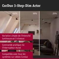Sistema de cableado CorDuo de 3 niveles de atenuación, atenuador de 3 niveles, blanco - Paulmann - système d'accrochage et décoration - détail 5