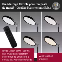 Lámpara de pie LED blanca regulable Caneta, 1750 mm, 1300 lm, 20 W, color negro - Paulmann - système d'accrochage et décoration - détail 7