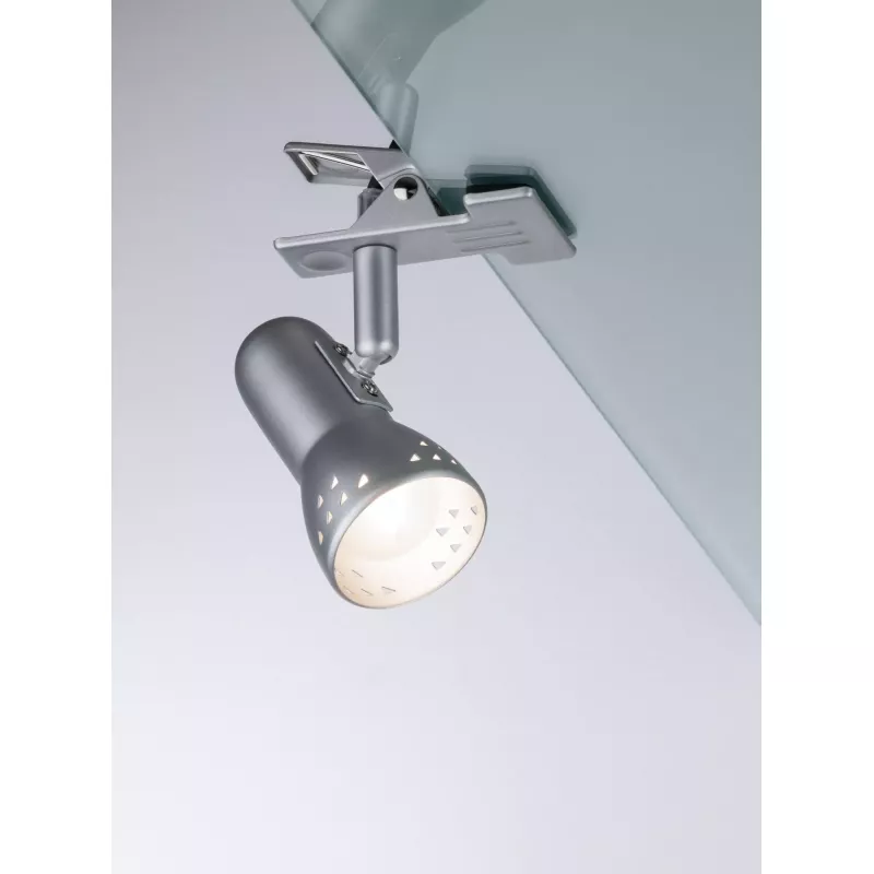 Gryps Clip-on Spotlight, Brushed Steel, 230V, E14 - Paulmann PAULMANN 3 - Cimaise Tableau 