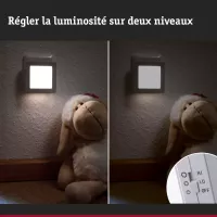 Veilleuse Esby avec capteur crépusculaire carré 3000K 0,7lm - Paulmann - système d'accrochage et décoration - détail 7