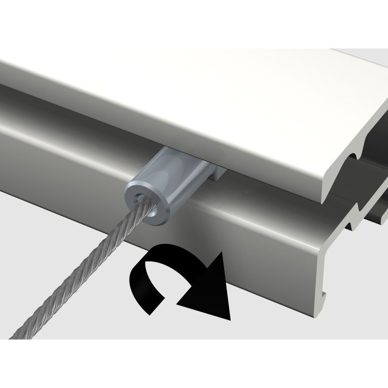 Twister-Stahldrähte - 2 mm (EINFÜHRUNG VON UNTEN) - Bilderaufhängeschienen artiteq ARTI TEQ 4 - Cimaise Tableau 