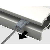 Twister-Stahldrähte - 2 mm (EINFÜHRUNG VON UNTEN) - Bilderaufhängeschienen artiteq ARTI TEQ 5 - Cimaise Tableau 