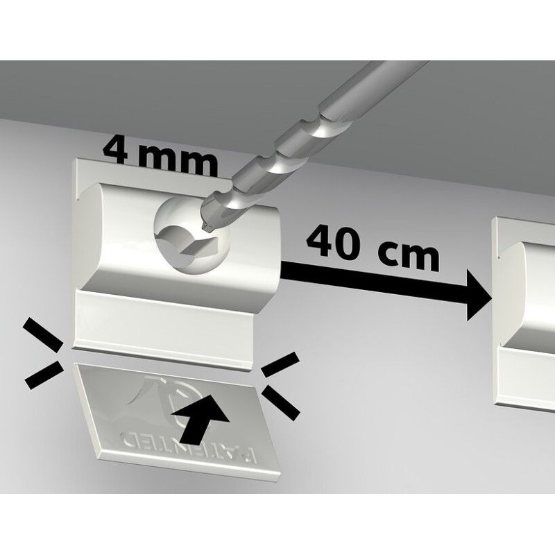 Cimaise click rail pro 50 kg + Clips - accrochage cimaise tableau artiteq ARTI TEQ 5 - Cimaise Tableau 