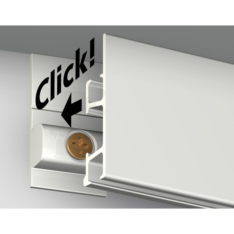 Cimaise click rail pro 50 kg + Clips - accrochage cimaise tableau artiteq ARTI TEQ 7 - Cimaise Tableau 