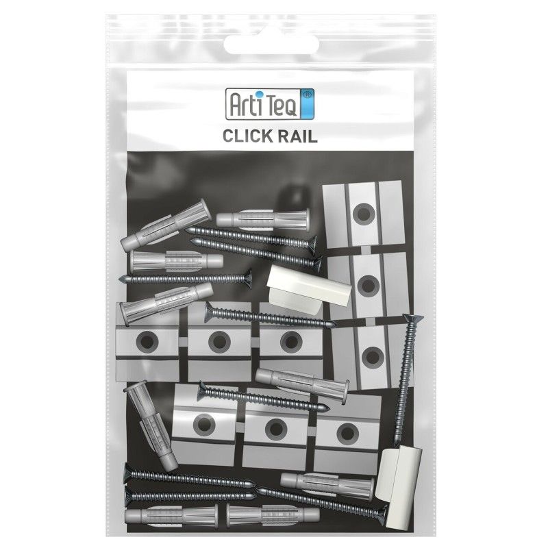 Pack of 6 Click & connect for click rail (ADDITIONAL) - fixing picture rails artiteq ARTI TEQ 2 - Cimaise Tableau 