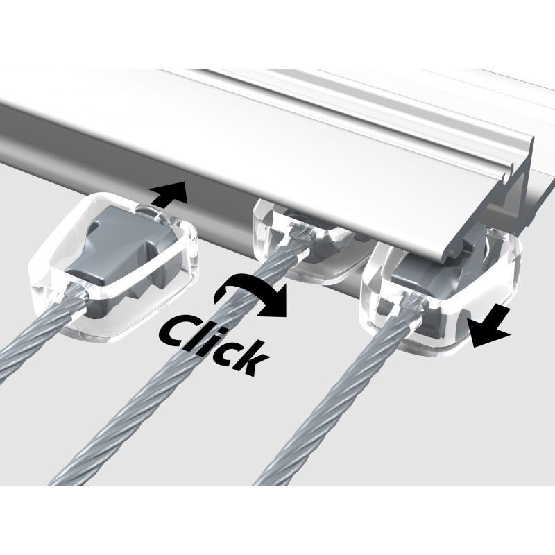 Cavo in acciaio Twister Lock da 2,5 mm - gancio per appendere quadri a cornice. Newly 5 - Cimaise Tableau 