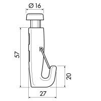 Gancio autobloccante con sicurezza 70 kg - per appendere quadri alla cornice appena installata. Newly 4 - Cimaise Tableau 