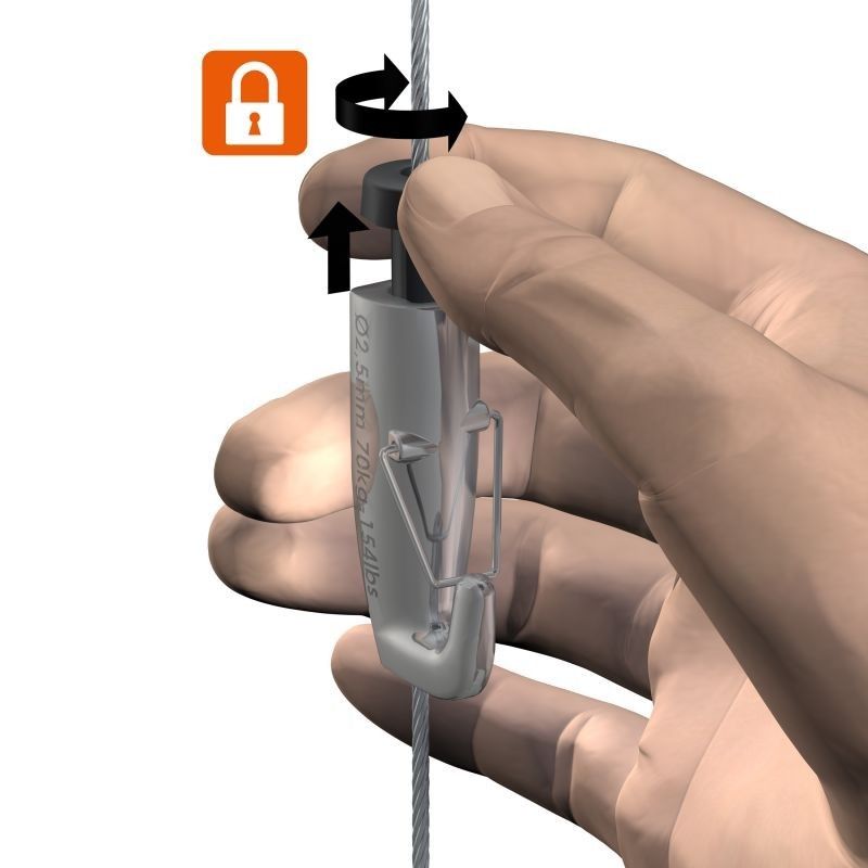 Gancio autobloccante con sicurezza 70 Kg - appendere quadro appena Newly 7 - Cimasa Tavola