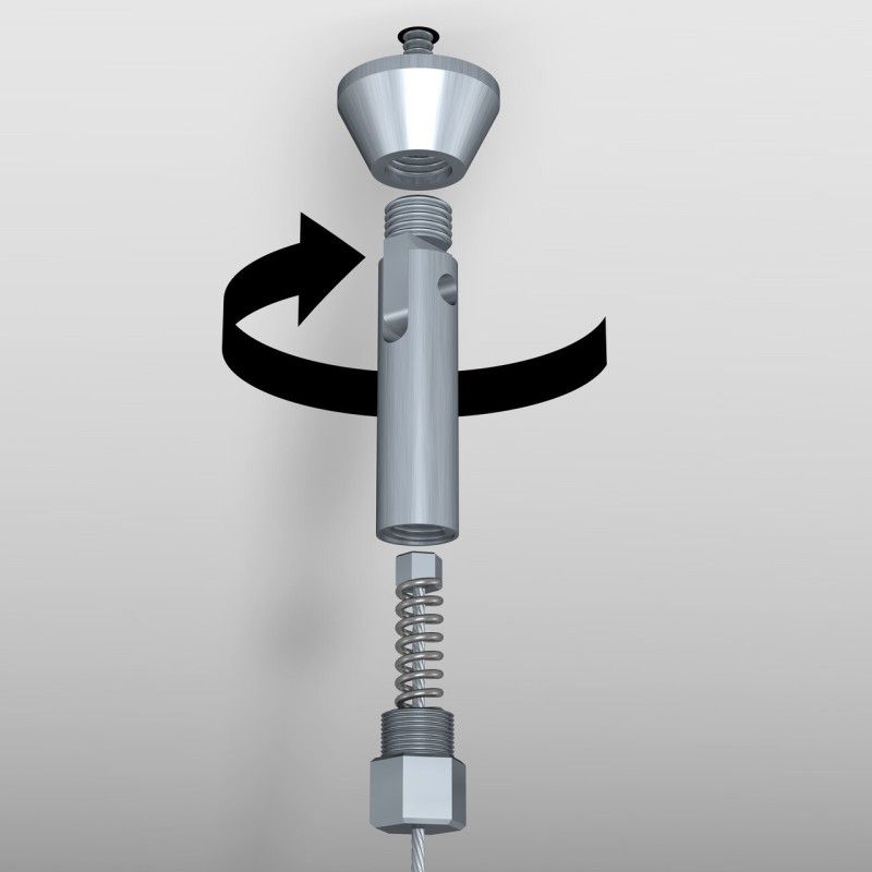 KIT CAVO IN ACCIAIO 2 MM 400 CM FISSO E-CLIP ARTI TEQ 5 - Cimice Tavolo