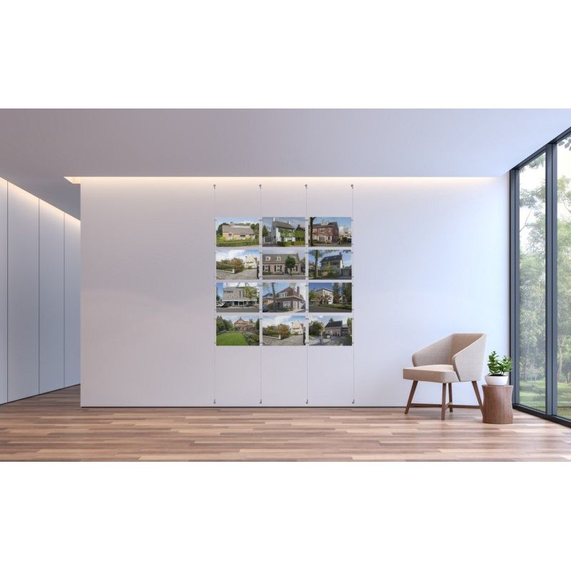 KIT CAVO IN ACCIAIO 2 MM 400 CM FISSO CON CLIP E ARTI TEQ 8 - Cimaise Tableau 