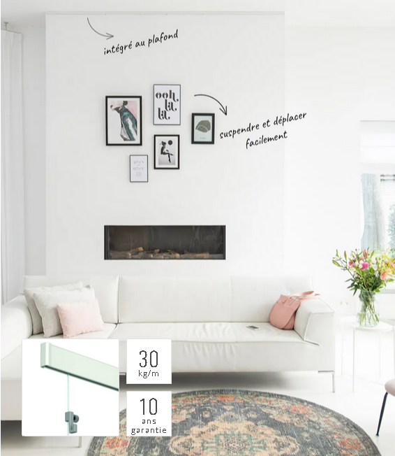 Artiteq click rail chair rail - 30 Kg/ m