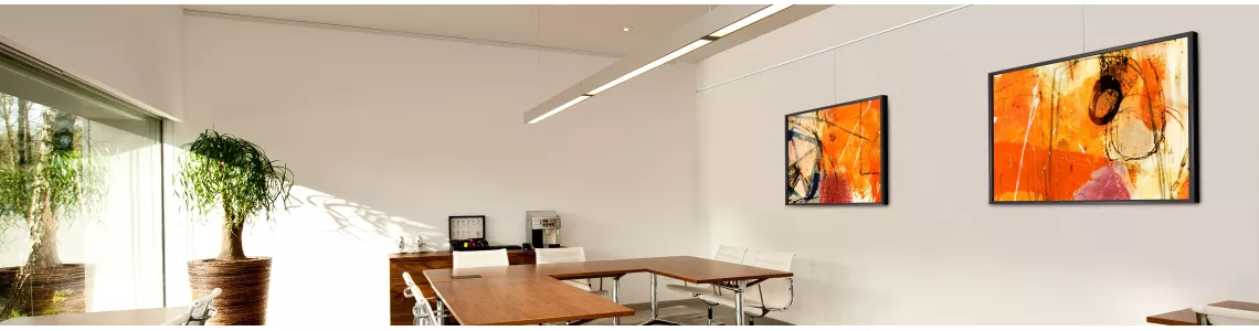 Art strip picture rail under ceiling
