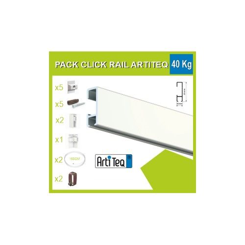 Artiteq Click Rail Picture Hanging Kit 30 kg - Picture Hanging Pack