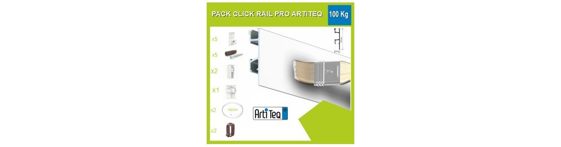Kit cimaise click rail Pro 100 Kg