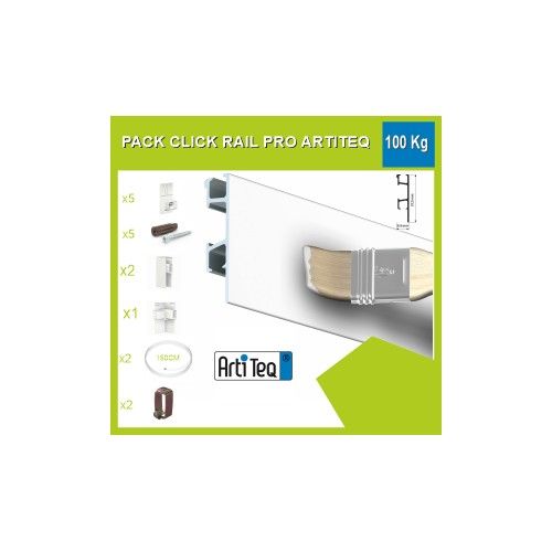 Kit de riel para cuadros Click Rail Pro de 100 kg
