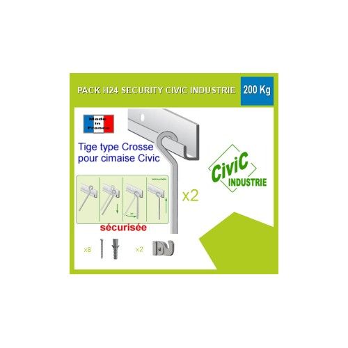 H24 Security Civic chair rail kit 160 kg