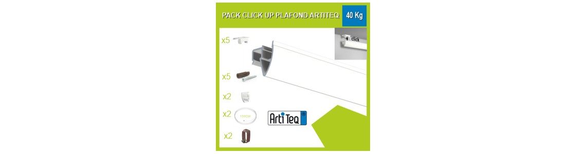 Artiteq Up Rail Decken-Bilderschienen-Set 40 kg